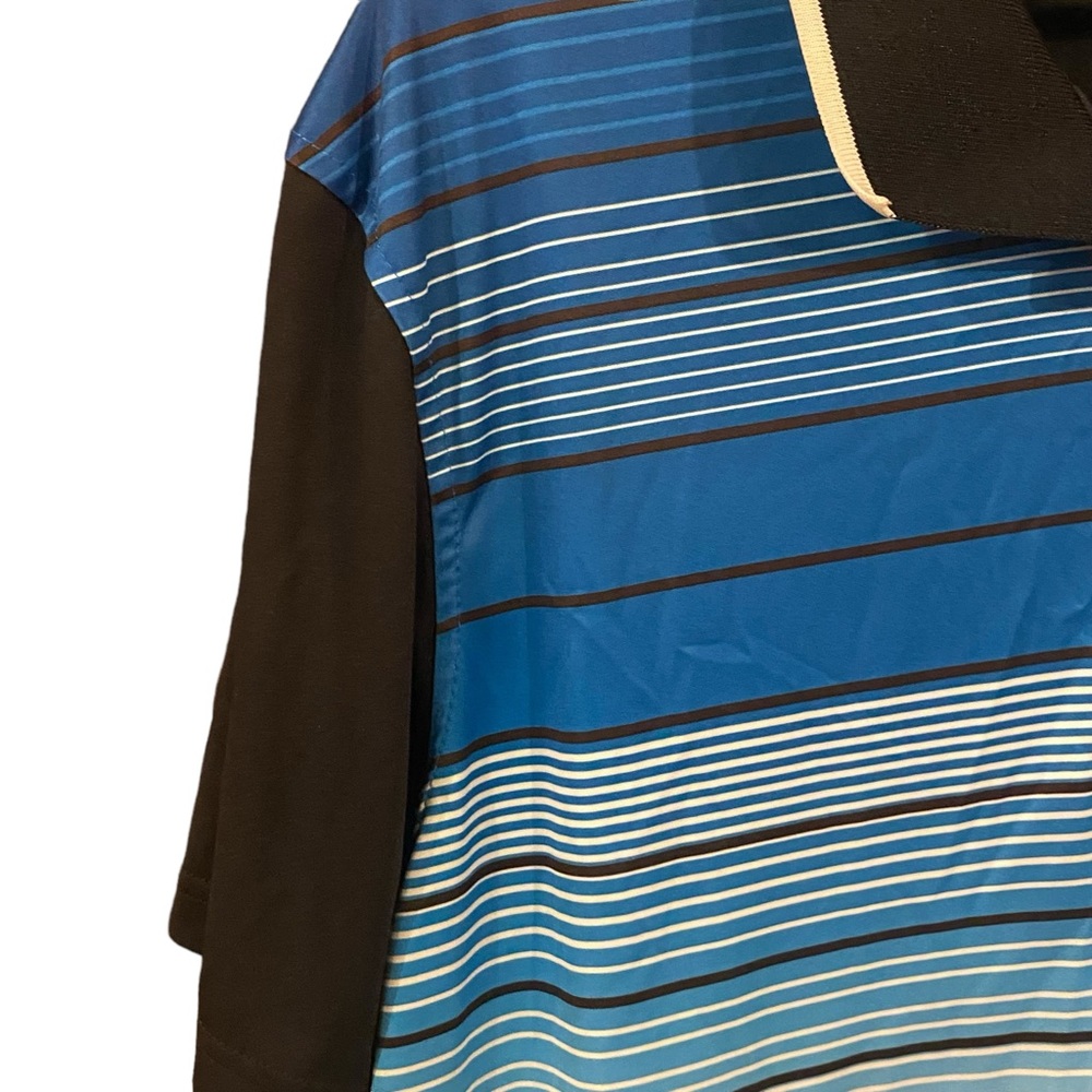 Prince Golf‎ Polo Shirt Men's Blue, White & Blue Striped Golfer Casual Size XL - Picture 4 of 8